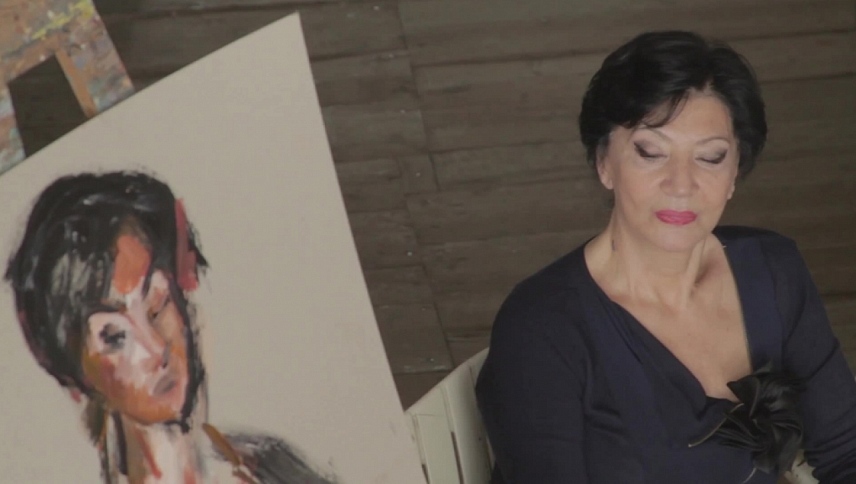 ნანი ბრეგვაძე ფილმში გადაღებისას